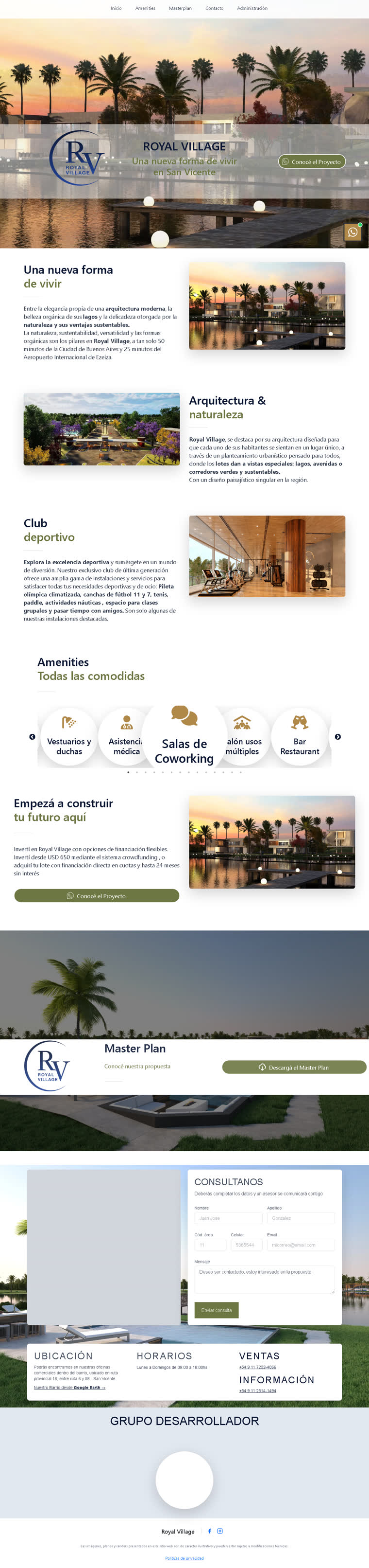 Web de emprendimiento con renders y un formulario